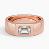 White Gold Wedding Ring 1ct Diamond 5mm Men's Wedding Ring