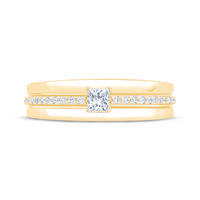 14k Gold Princess Diamond Wedding Ring Men's Bond