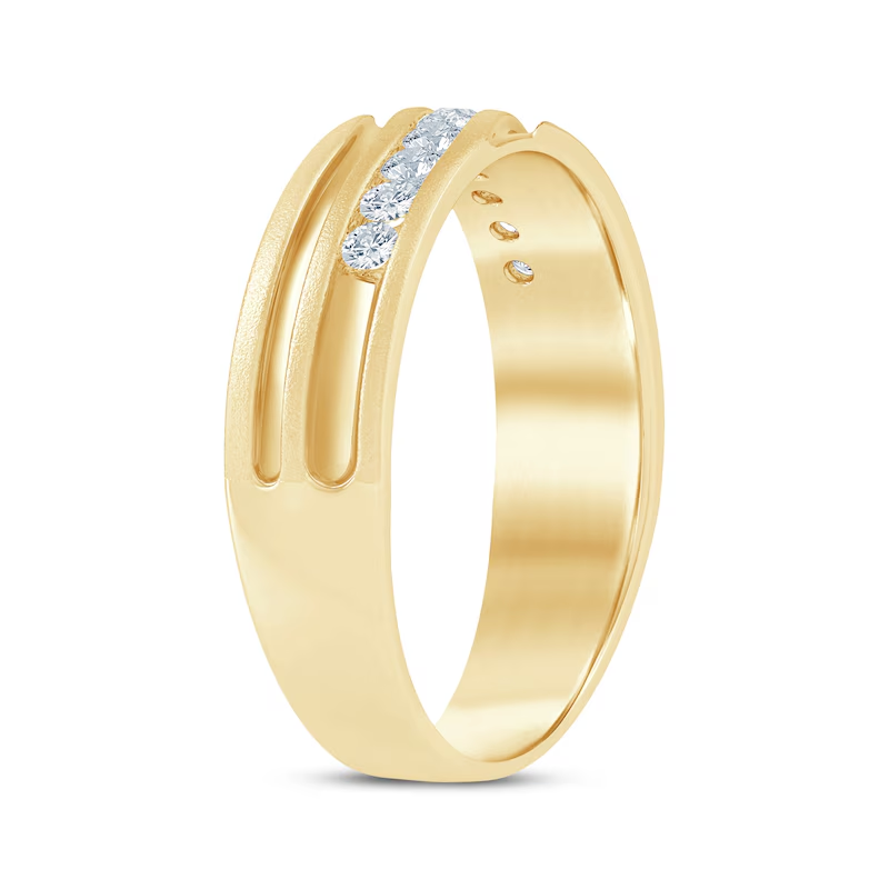 Wave Wedding Ring Men's Ring 14k Gold Men's Ring