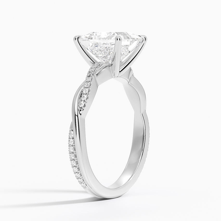 Petite Twisted Vine Diamond Engagement Ring 10k Gold Ring