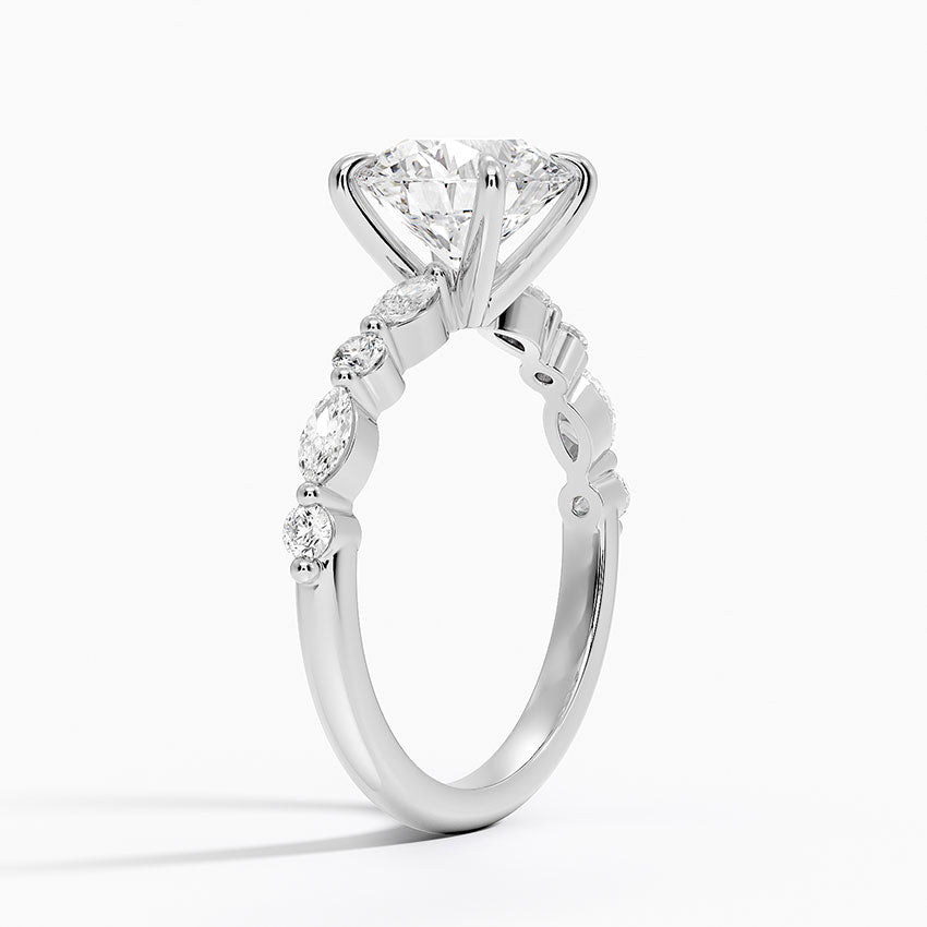 Round Diamond Engagement 10kGold Ring Lab Grown Diamond