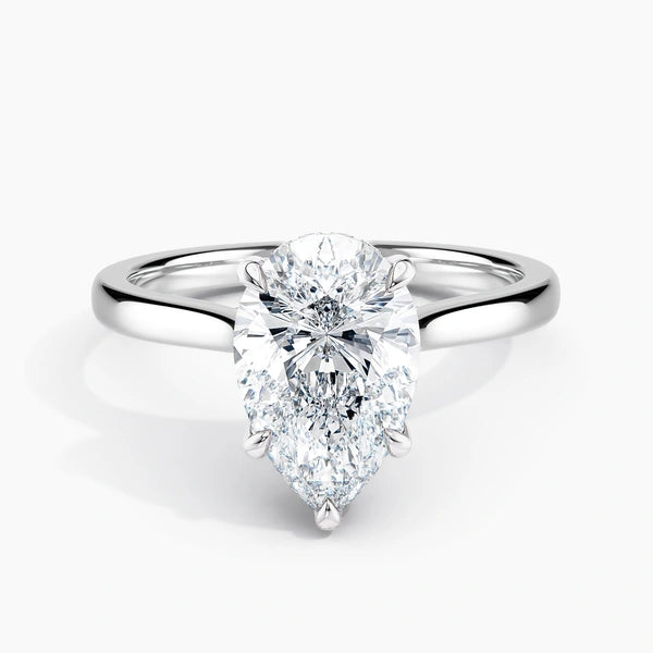 Tapered Classic Hidden Halo 10kGold Engagement Ring