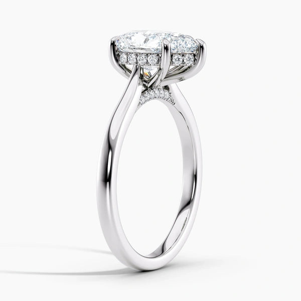 Tapered Classic Hidden Halo 10kGold Engagement Ring