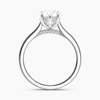 Tapered Classic Hidden Halo 10kGold Engagement Ring