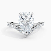 Chevron Diamond V Engagement Ring 10k Gold