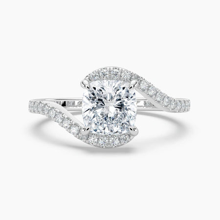 Bypass Halo Engagement Ring 10k Gold