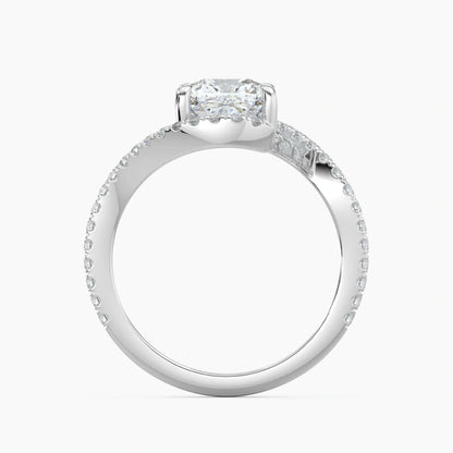 Bypass Halo Engagement Ring 10k Gold