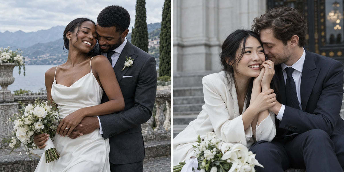 AI wedding and engagement inspiration, not actual customers