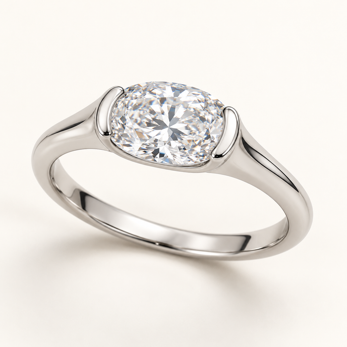 East-west oval half bezel