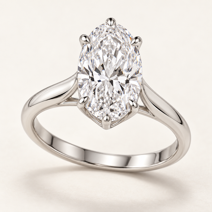 Elongated oval solitaire
