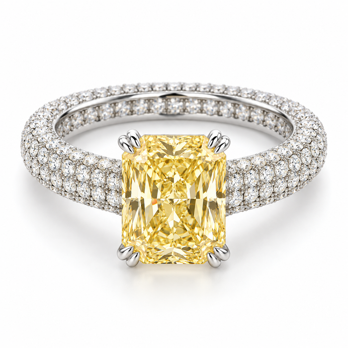 Yellow radiant · full pavé band
