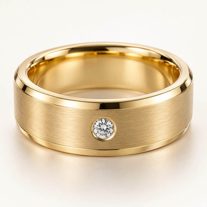 Brushed gold, flush diamond