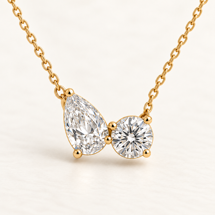 Pear and round pendant